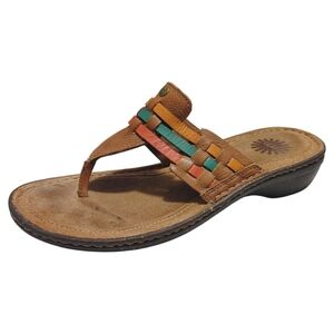 UGG Strappy Leather Slip On Flip Flop Cushioned Sandals Women's Size 9